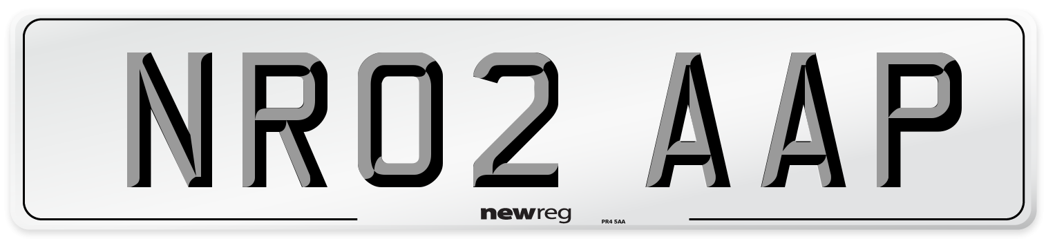 NR02 AAP Number Plate from New Reg